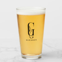Classy Monogram Initial G with Last Name Editable
