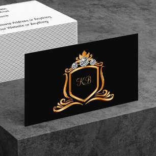 Classy Monogram Name Initials Business Cards