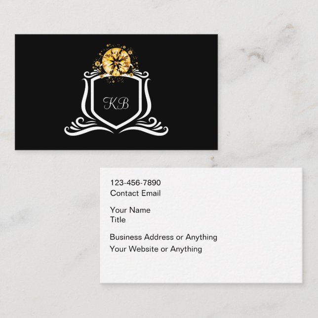 Classy Monogram Name Initials Business Cards (Front/Back)