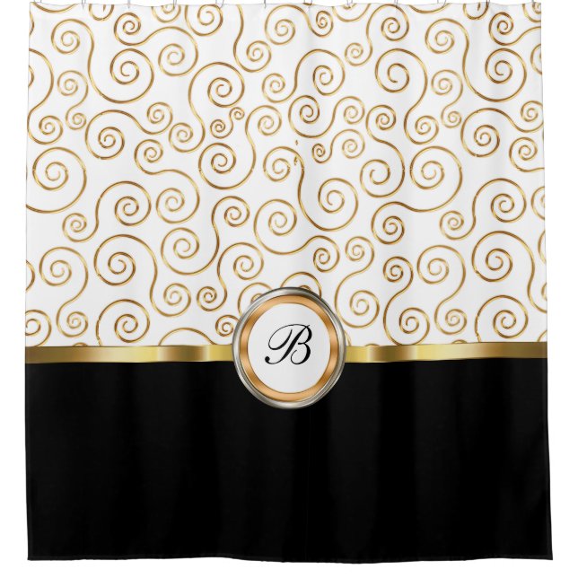 Classy Monogram Shower Curtain (Front)