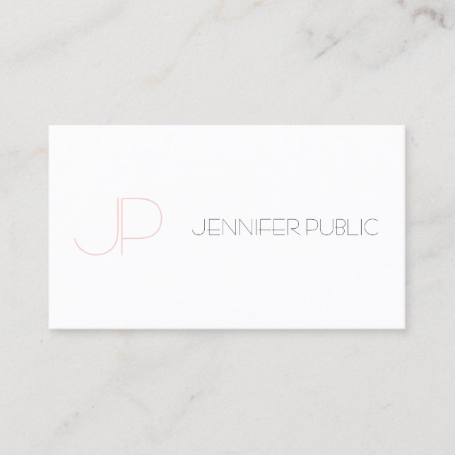 Classy Monogram Simple Design Professional Plain Business Card (Front)