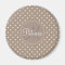 Classy Monogram Straw Brown White Dots Fashionable