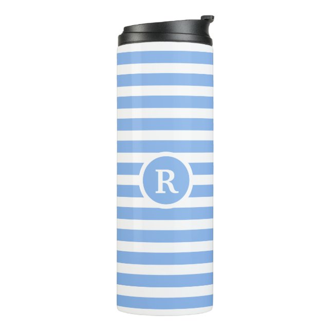 Classy Monogram Striped Thermal Tumbler (Rotated Left)