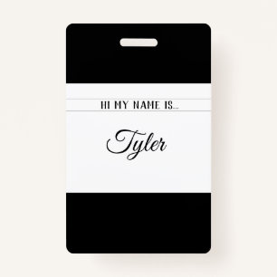 Classy Monotone Name Tag ID Badge