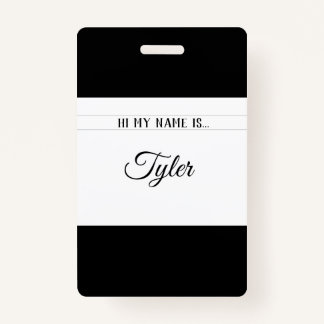 Classy Monotone Name Tag ID Badge
