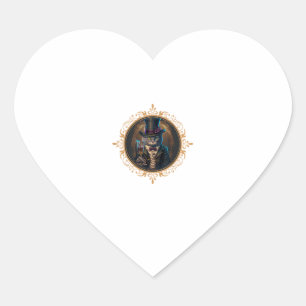 Classy Mood Cat T Gangsters Cat Retro Cat In a Hat Heart Sticker