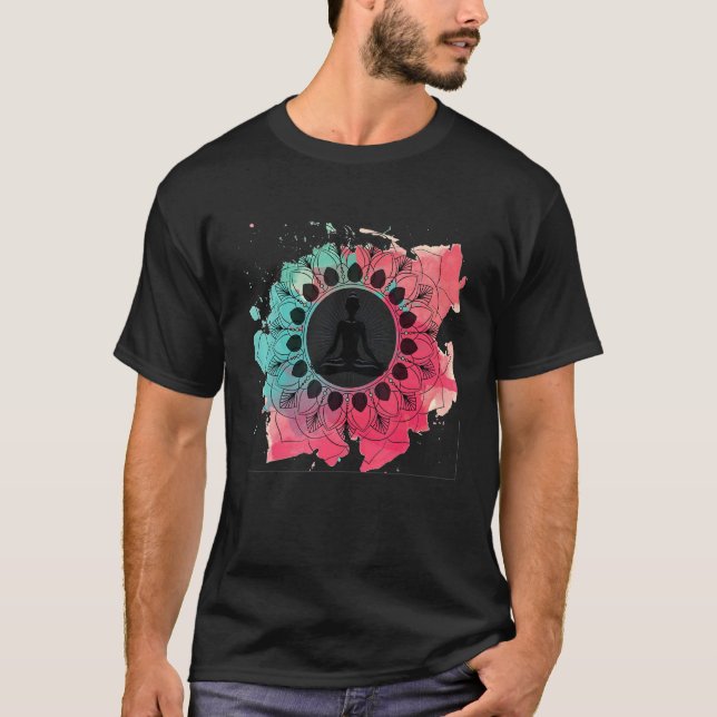 Classy Mood Lotus Flower Mandala Yoga Meditation G T-Shirt (Front)