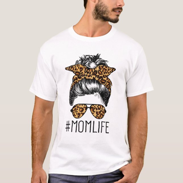 Classy Mum Life With Leopard Pattern Shades T-Shirt (Front)