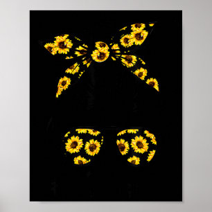 Classy mum life with sunflower messy bun mother's poster