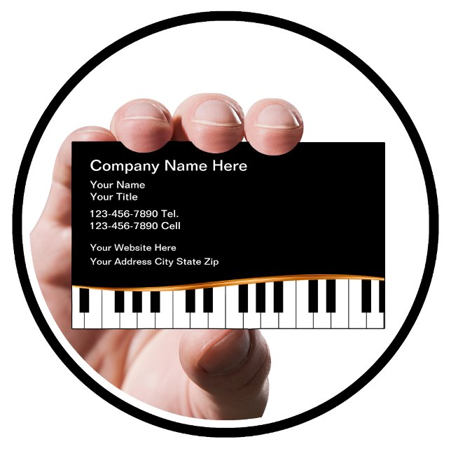 Classy Music Business Cards Piano Theme (Creator Uploaded)