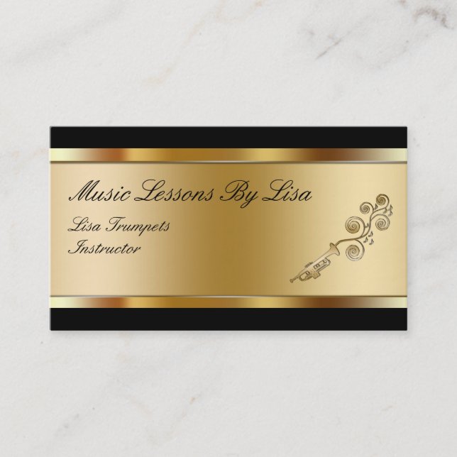 Classy Music Lessons Business Cards (Front)