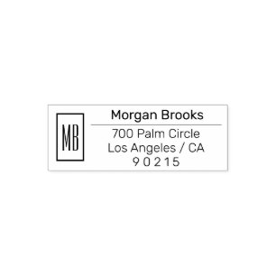 Classy Name & Monogram Address Self-inking Stamp