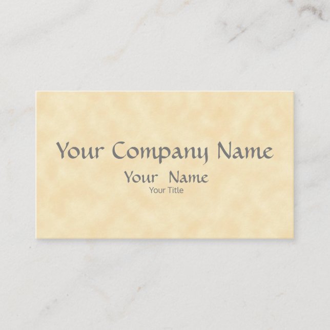 Classy Natural Parchment All-Purpose Business Card (Front)