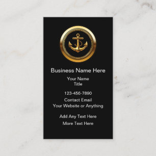 Classy Nautical Anchor Theme Business Cards