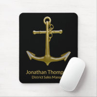 Classy Nautical Gold Anchor on Black
