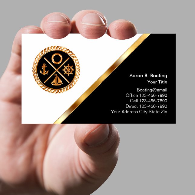 Classy Nautical Marine Glossy Business Card (Creator Uploaded)
