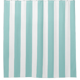classy & nautical, vertical striped, pastel blue shower curtain