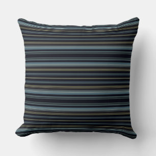 Classy Navy and Gold Multicolor Stripes Cushion