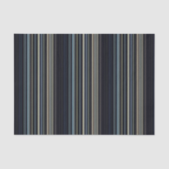 Classy Navy and Gold Multicolor Stripes  Tissue Paper (Front)