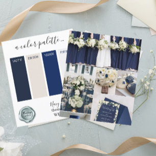 Classy Navy Ivory Wedding colours Palette Card 202