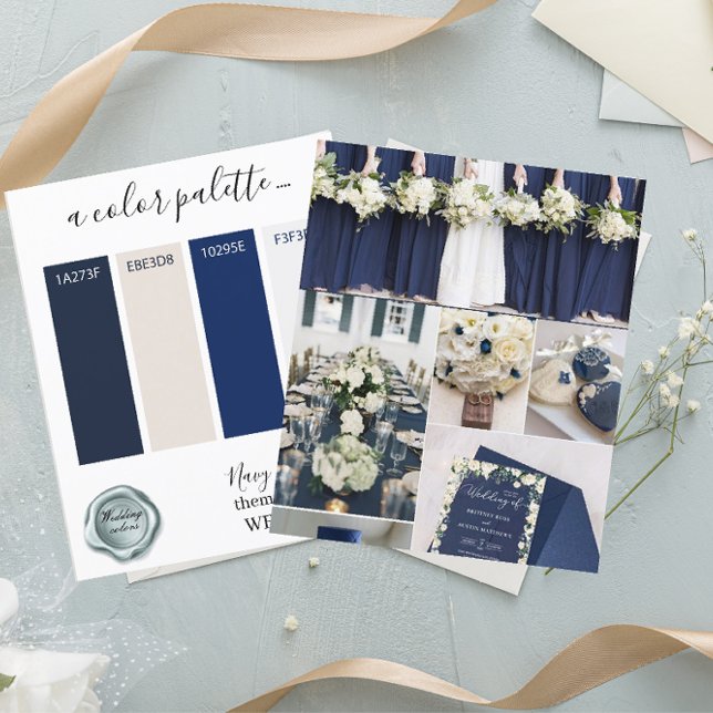 Classy Navy Ivory Wedding colours Palette Card 202 (Creator Uploaded)