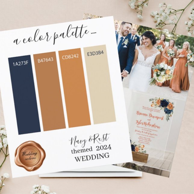 Classy Navy Rust Wedding colours PalettePaper Shee (Creator Uploaded)