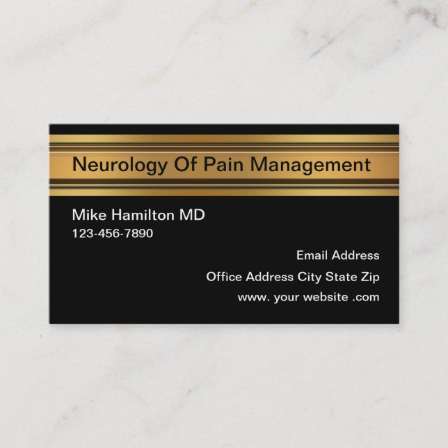Classy Neurology of Pain Management Business Card (Front)