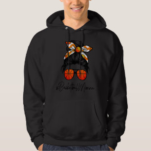 Classy Nonna Life Messy Hair Bun Basketball Mother Hoodie