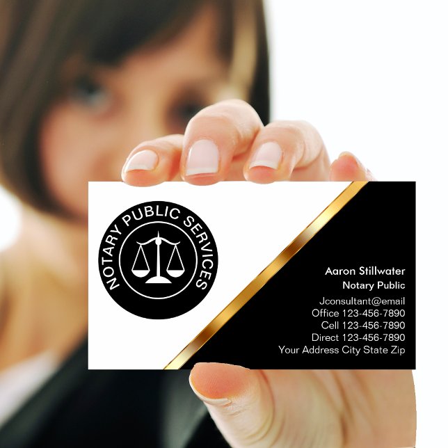 Classy Notary Business Cards Design Template (Creator Uploaded)