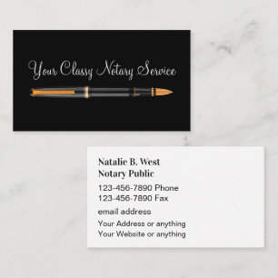 Classy Notary Fountain Pen Business Cards