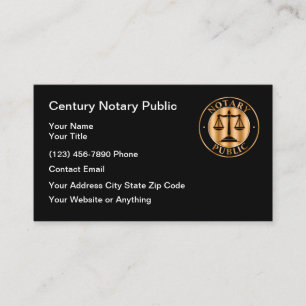 Classy Notary Public Modern Services Business Card