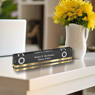 Classy Notary Public Nameplate