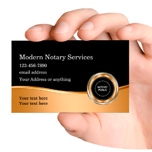 Classy Notary Public Services Business Card