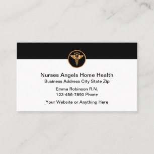 Classy Nursing Home Health Business Cards