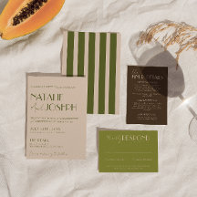 Classy Olive Green Brown Fancy Retro Wedding