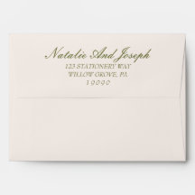 Classy Olive Green Cream Old Money Retro Wedding