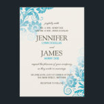 Classy Ombre Teal Wedding Invitations<br><div class="desc">Classy customisable Ombre Teal Wedding Invitations with a beautiful Floral print. Collection created by Colourful Designs Inc. Copyright 2013.</div>
