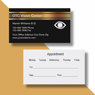 Classy Ophthalmologist Appointment Business Cards