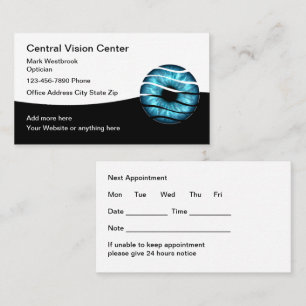 Classy Optician Ophthalmologist Appointment Cards