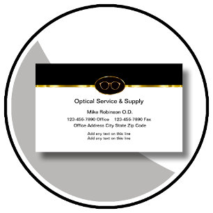 Classy Optician Optical Eye Doctor Business Cards
