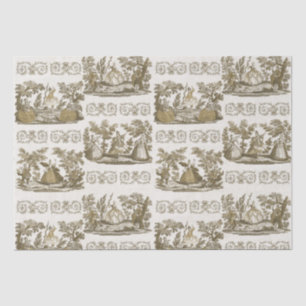 Classy Ornate Vintage Pastoral Dance Beige Tissue Paper