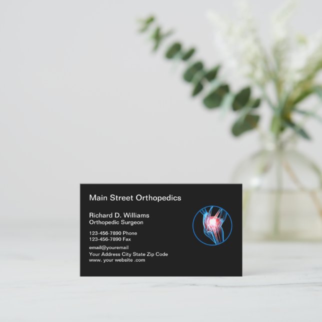 Classy Orthopaedic Surgeon Medical Businesscards Business Card (Standing Front)