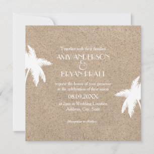 Classy Palm Tree Beach Wedding Invitation