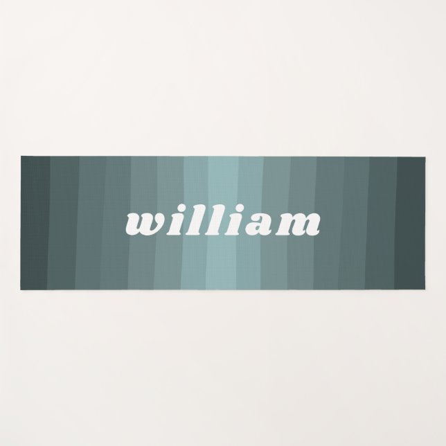 Classy Pastel Green Colour Design Custom Name Yoga Mat (Front (Horizontal))