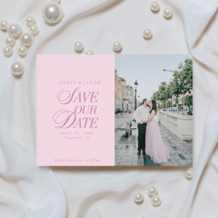 Classy Pastel Pink Elegant Save the Date Card