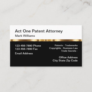 Classy Patent Attorney Business Law Card