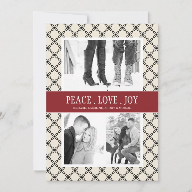 Classy Peace Love Joy - Holiday Photo Card (Front)