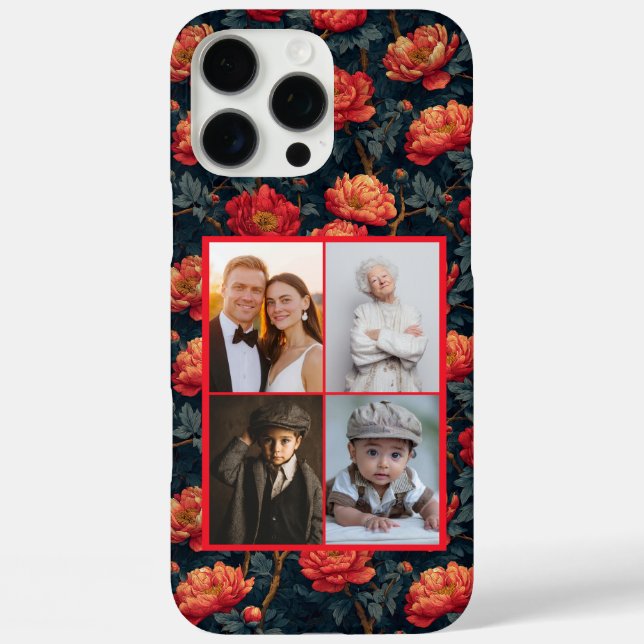 Classy Peonies Custom Photo Collage Iphone Case Fo (Back)