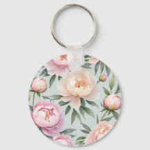 Classy Peony Keychain