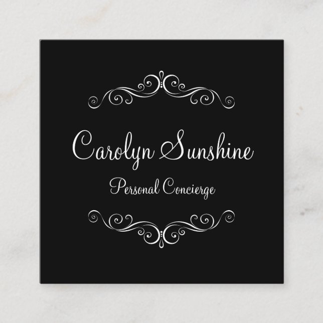 Classy Personal Concierge Design Square Business Card (Front)